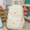 Cute Light Blue Backpack with Padded Top Handle Front Zipper Pocket Adjustable Straps Casual School Bag