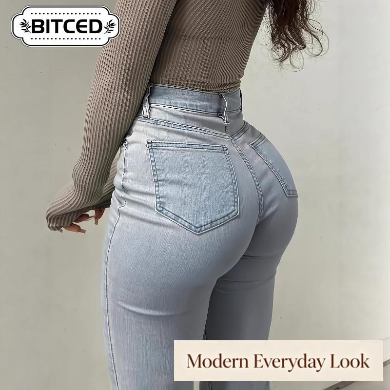 BITCED Women's Fashion Casual Solid Color Print Pants & Capris