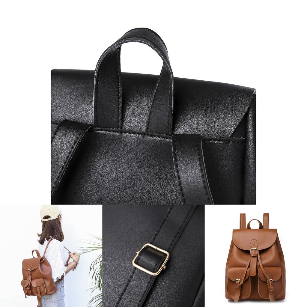 Fashionable College Style Backpack For Women With Pure Color And Waterproof Feature