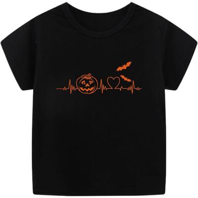 Toddler Halloween Shirt Spooky Ghost T-Shirts Boo Tees Boy Girl Pumpkin Face Short Sleeve Tops