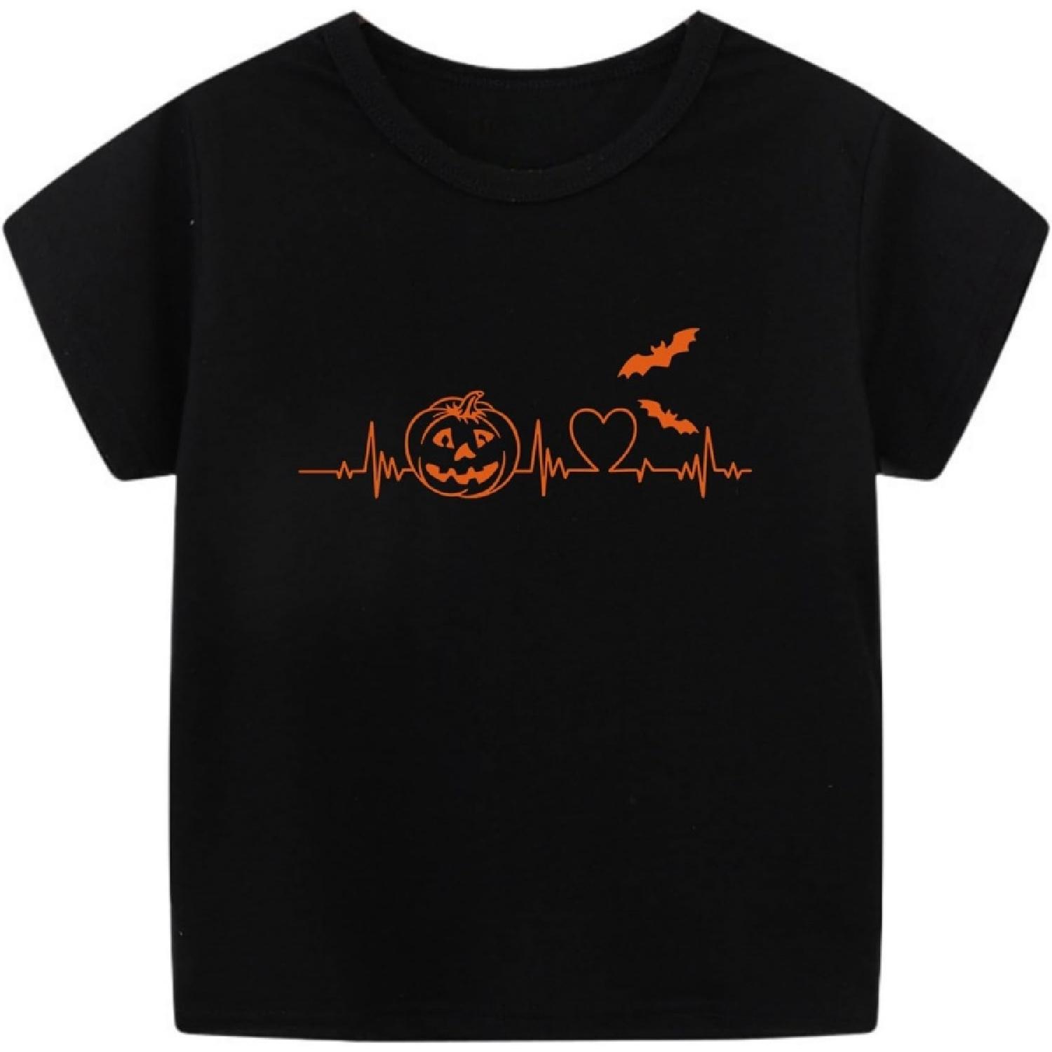 

Toddler Halloween Shirt Spooky Ghost T-Shirts Boo Tees Boy Girl Pumpkin Face Short Sleeve Tops XXXXXL чорний