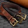 Genuine Leather Thickened Retro Cowhide Men's Belt - Handmade, Embossed, Casual, Versatile Jeans Waistband