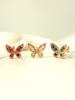 Minimalpiercing 14K Antique Colorful Butterfly Piercing Earrings