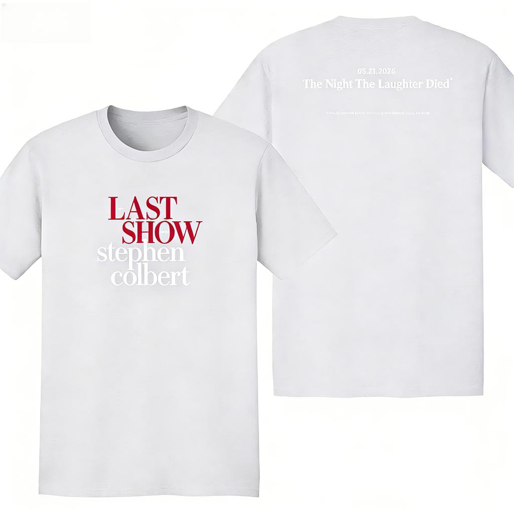 The Last Show Featuring Stephen Colbert Short-sleeved T-shirt with Vintage Concert Pattern Comfortable