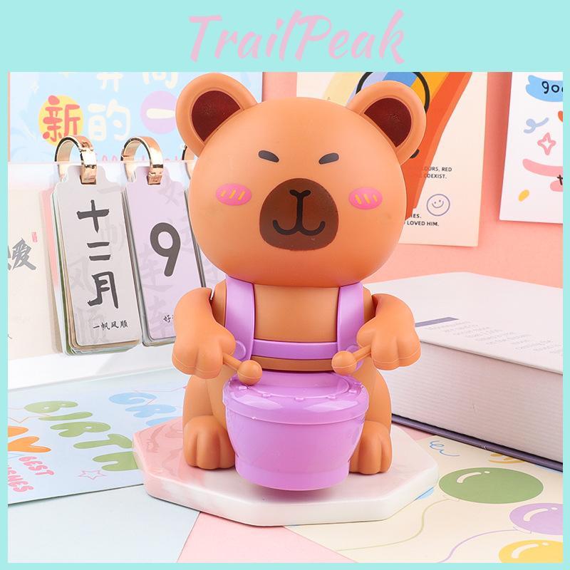 Capybara Spielzeugtrommel mit Federmechanismus für frühkindliches Lernen und sensorische Entwicklung