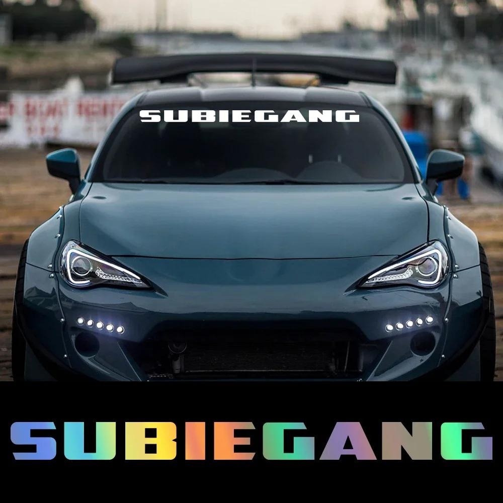 SUBIE GANG JDM Car Windshield Body Sticker For Subaru BRZ Impreza Crosstrek Forester WRX STI Vinyl Decal Car Decor Accessories