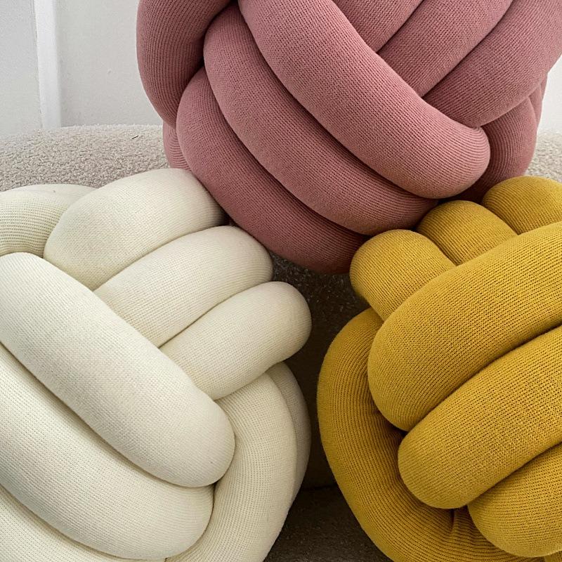 Handwoven Braided Three Strand Knot Pillow Decorative Back Lumbar Support for Bed Bay Window Cozy Home Accent