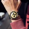 OLEVS stylish mens wristwatch business date popular fashion waterproof Japan quartz gold silica gel belt stopwatch analog chronograph sports gentleman