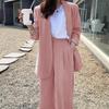 Korean Style 2025 Loose Casual Padded Shoulder Suit Jacket - Multiple Colors