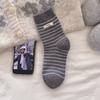 Xiaohongshu Is The Same Hot Sale! Winter Wool Socks Combination Gray Buttons Thickened Warm Pile Socks Mid-Tube Socks Socks