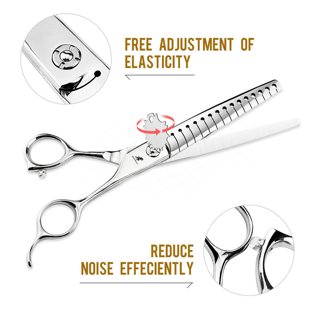 7.0 Inch 16 Teeth, High-Grade Fish Bone Tooth Scissors, Pet Beauty Scissors, Fish Bone Tooth Scissors, Trimming Scissors, Beauty Scissors