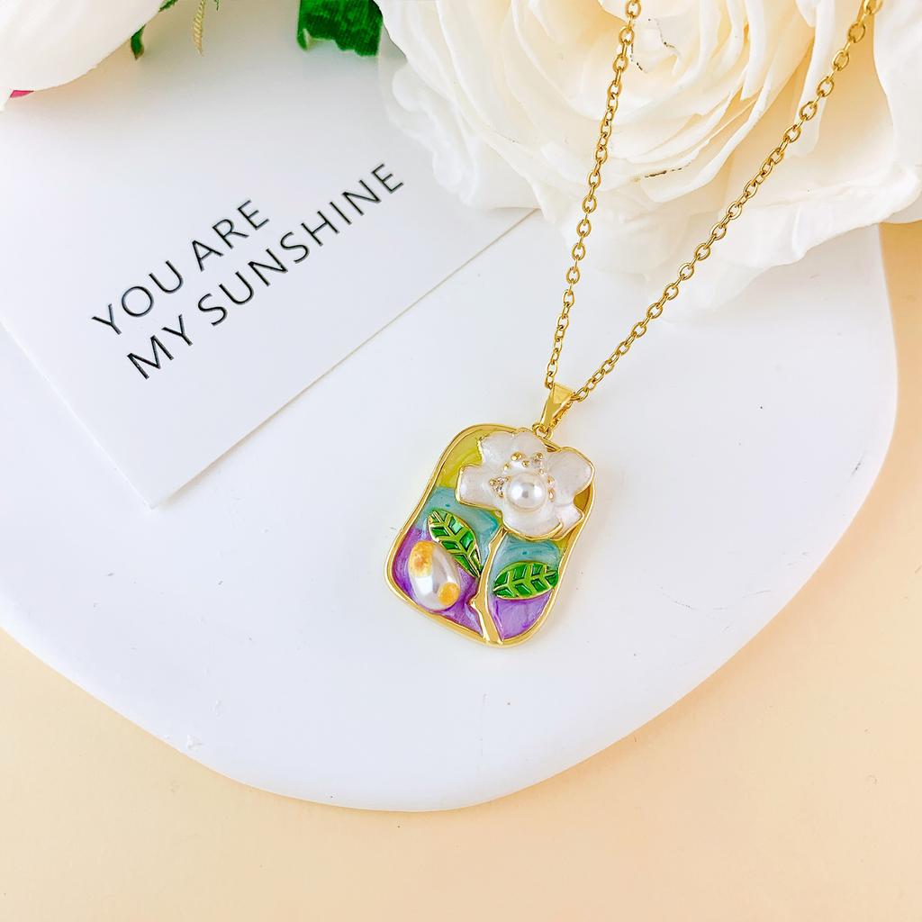 Necklace Female Popular Hot Sale Art Style Flower Necklace Gentle Temperament High Sense Versatile Does Not Fade Fashion Accessories
