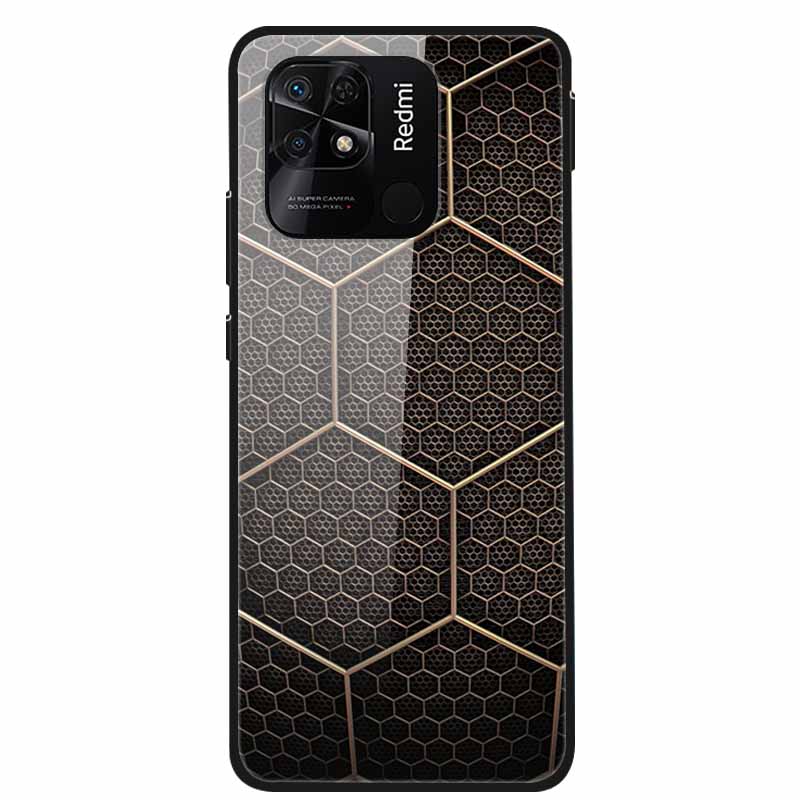 For Redmi 10C Case Luxury Tempered Glass Back Cover Hard Case For Xiaomi Redmi 10C 10 C Capa Redmi10C Shockproof Funda Coque