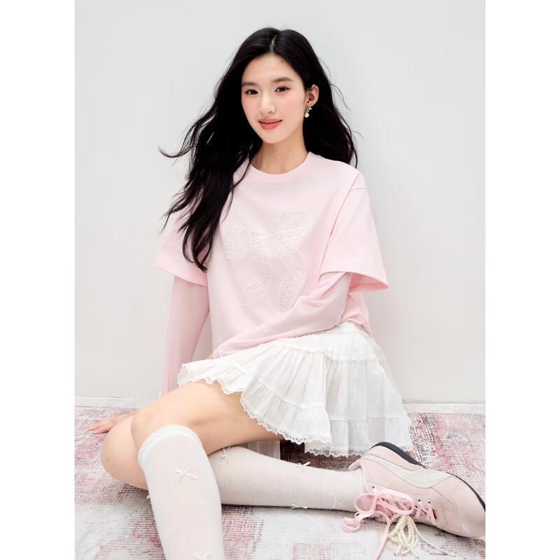 Women s Embroidered Bow T-Shirt M