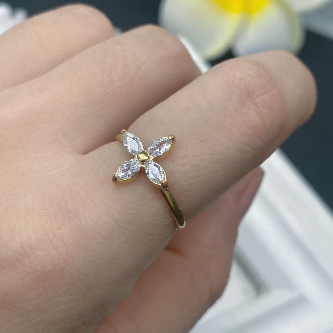 European  American Zircon Women s Open Ring - Stylish Minimalist Design стиля d