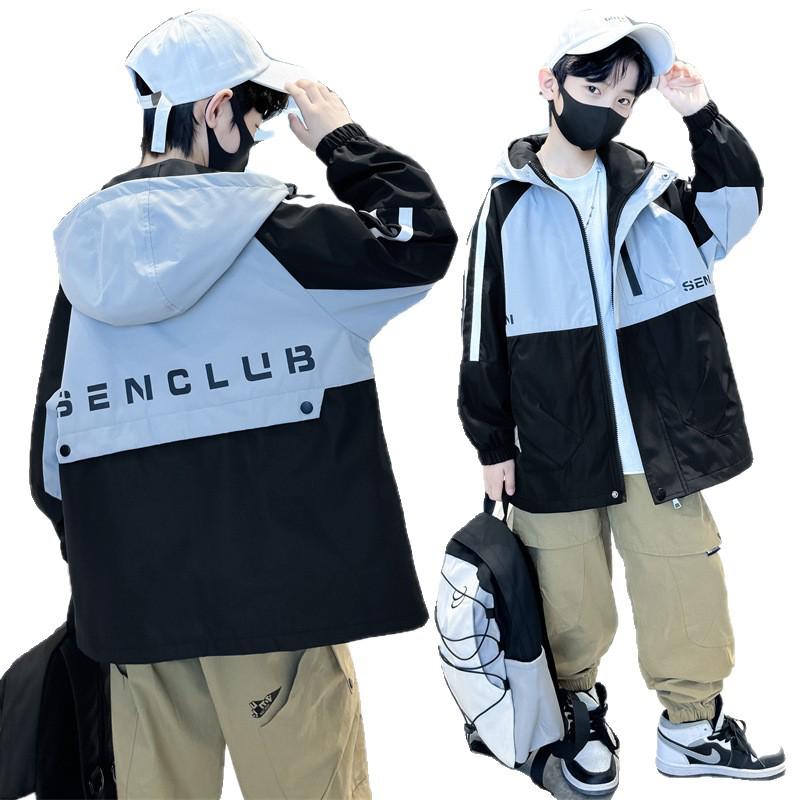 2025 Boys' Spring & Autumn Windbreaker: Trendy Jacket for Middle & Big Kids