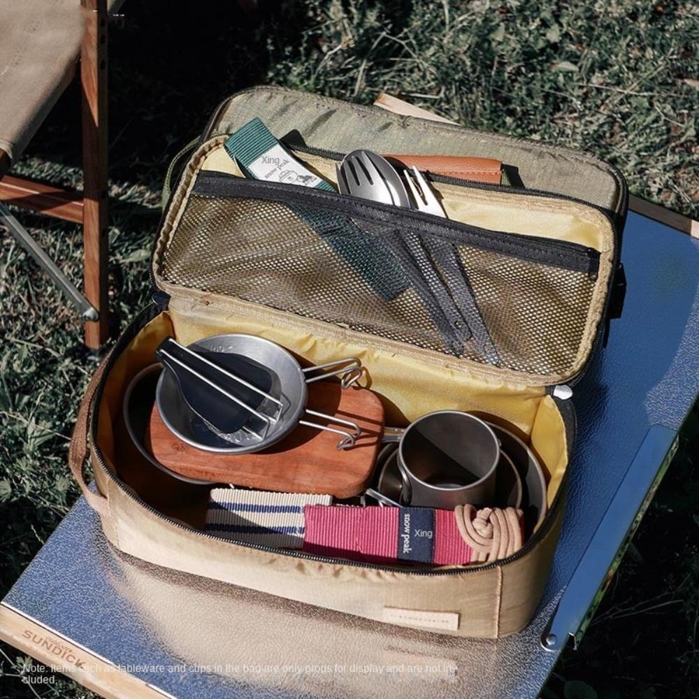 Large Capacity Cutlery Pouch Lightweight Wear-Resistant Camping Storage Bag Breathable Tableware Classification Storage Bag