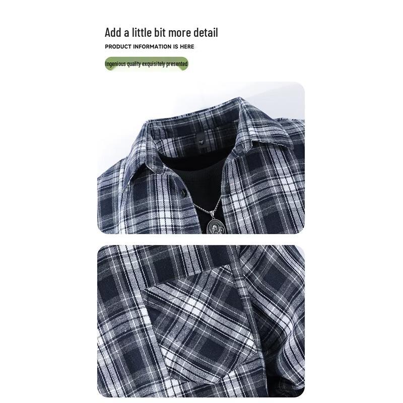 PLAYBOY Men's Plaid Long Sleeve Casual Shirt