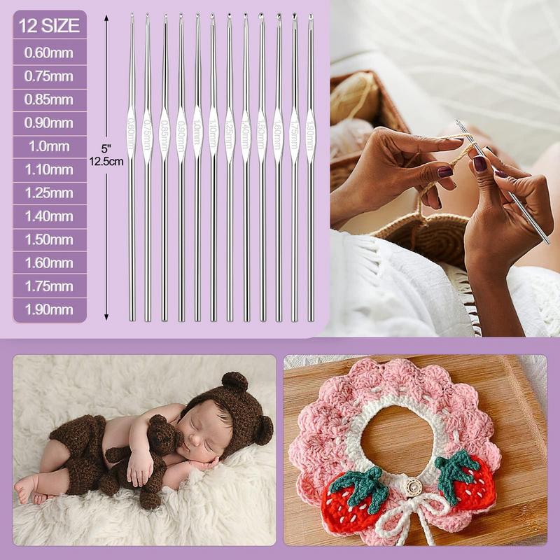 Crochet Kit For Beginners Wool Knitting Tool Crochet Kit 58X Portable Crochet Tools With Soft Lace Crochet Hook Yarn Ball