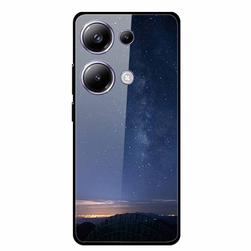 Glass Back Cover For Xiaomi Redmi Note 13 Note13 Pro Case Soft Bumper Hard Tempered Glass Case For Redmi Note 13 Pro Phone Case