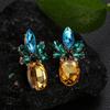 Creative Rhinestone Crystal Pineapple Earrings - European & American Style Fruit Jewelry