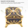 Sparkling Rhinestones Metal Jewelry Box Rectangular Treasure Chest Box  For Women