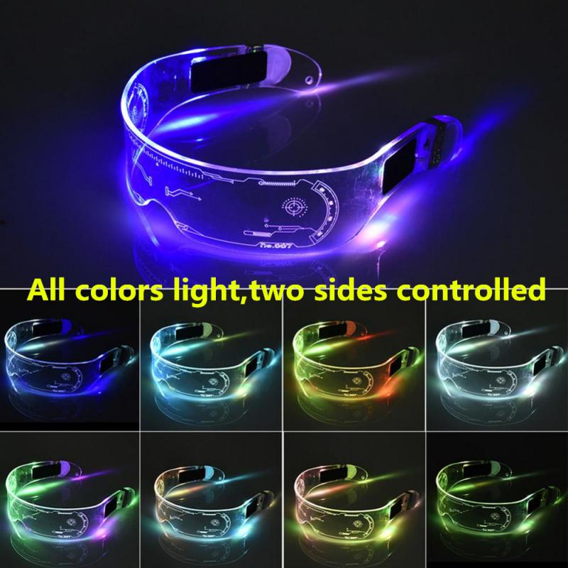 LED Luminous Glasses Electronic Visor Glasses Light Up Glasses Prop For Festival KTV Bar Party Performance Children Adult Gifts