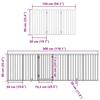 9 Piece Foldable Dog Gate with Door Black 450 cm Poplar Wood
