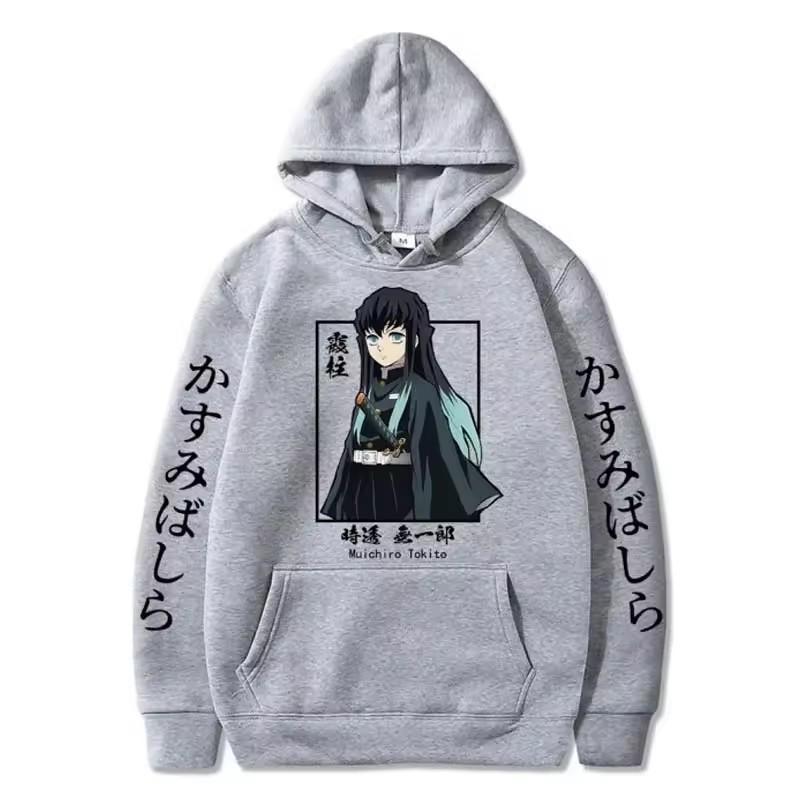 Autumn Winter Warm Anime Muichiro Tokito Print Women Hoodie Unisex Casual Kid Hooded Sweatshirts Tops Oversized Fashion Clothes