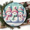 Snowman Metal Sign Wreath Tin Wall Art for Home Bar Farmhouse Decor Iron Round Craft