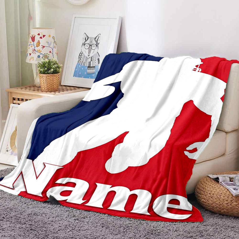 Custom Football Player Soft Throw Blanket Flannel Blanket Warm Sofa Bed Camping home Decor Unique Christmas Gift C10372