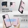 For Samsung Galaxy A51 4G SM-A515 Magnetic Case JEEHOOD J10 Leather Back Phone Cover with Detachable Card Holder Kickstand