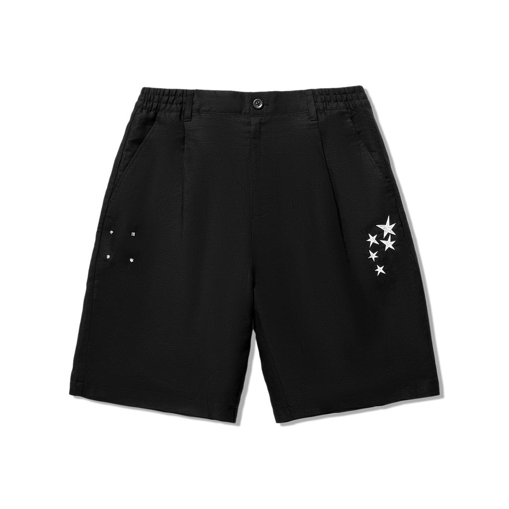Li Ning Star Mid Waist Comfortable Breathable Loose Casual Shorts Men Shorts Black AKSU179-2