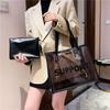 Spring and Summer Transparent Bag New Trendy Fashion Shoulder Women's Bag Casual Versatile Commuter Jelly Tote Bag