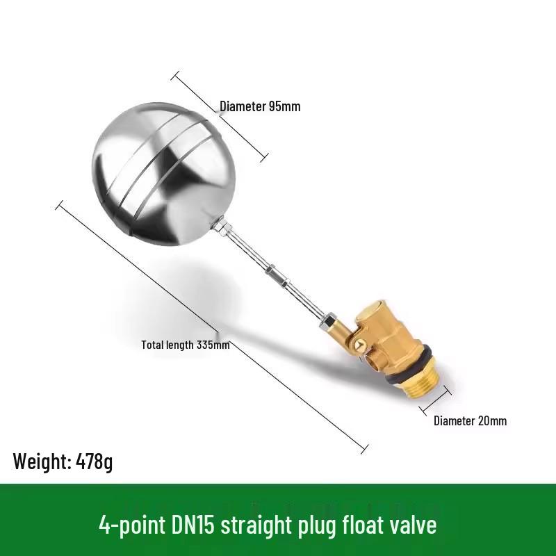 Stainless Steel Automatic Water Level Controller Float Valve with Copper Ball for Tanks and Towers
