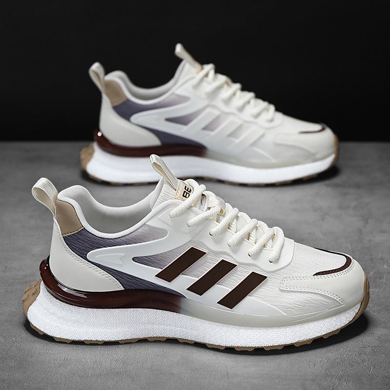 Popcorn Sole Men's Sports Shoes 2024 Spring New Mesh Breathable and Comfortable Outdoor Leisure Travel Men's Shoes