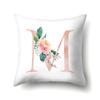 Polyester Pillowcase Home Pink Floral Decorative Print Pillowcase 26 English Letter Cushion Cover