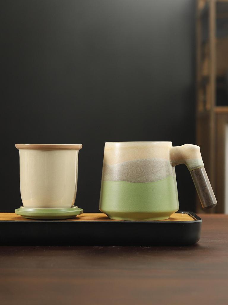 High-Value Ceramic Mug with Tea and Water Separation, Lid, and Filter - Perfect Souvenir or Gift for Annual Meetings