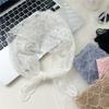 Elegant Silk Scarf Heart Pattern Hair Ribbon Versatile Lace Scarf  Women's Accessory