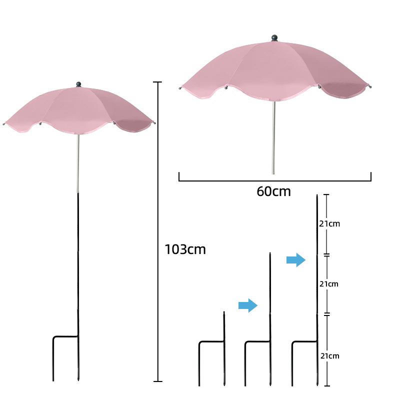 Regenschutz Garten Sonnenschirme mit Erdspieß 360 Grad Verstellbarer Gartenschirm Schatten Einfache Installation Groß