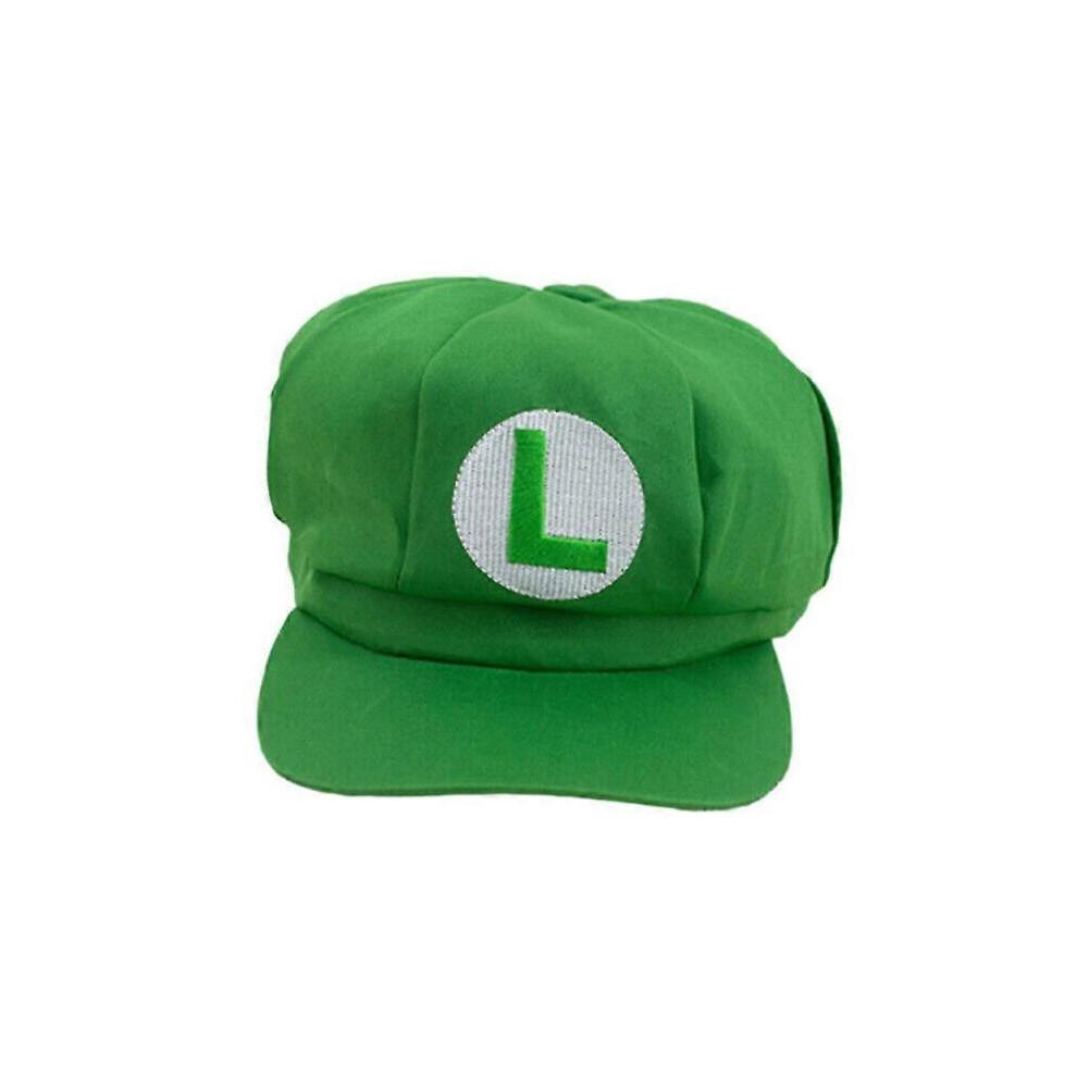 (Green)Anime Super Mario Bros Pattern Hat Luigi Letter Cosplay Cartoon Baseball Cap Costume For Men Women Waluigi Odyssey Cap