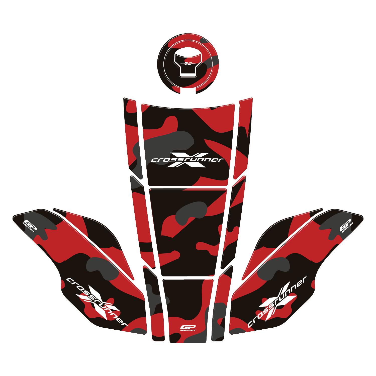 

GP Composite Honda VFR800X Crossrunner 2015-2020 Compatible Tank Pad Set Red