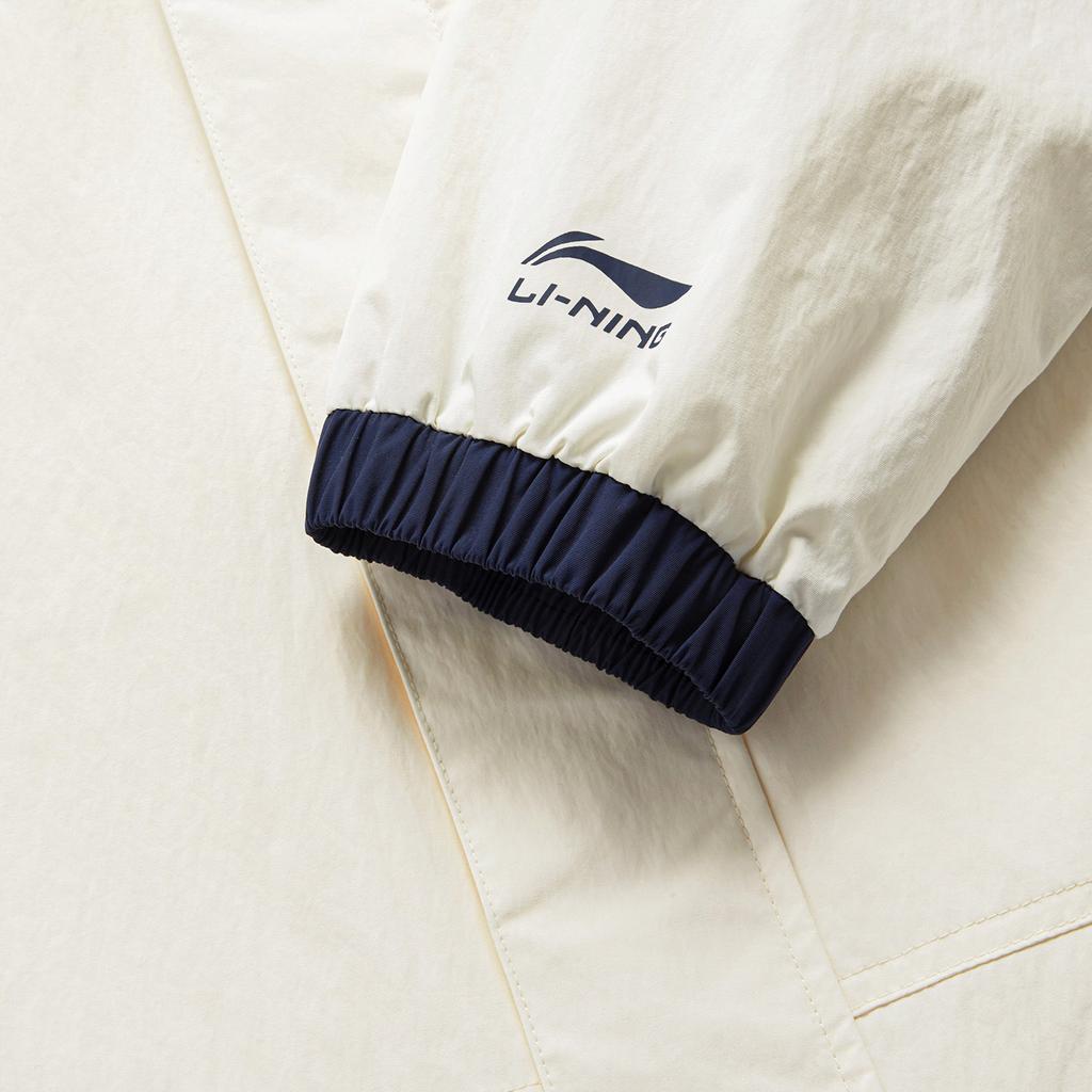 Li-Ning Lace Leaf Water-Repellent Windbreaker With Hood Unisex Outerwear Deep-Navy Cream AFDU927-2