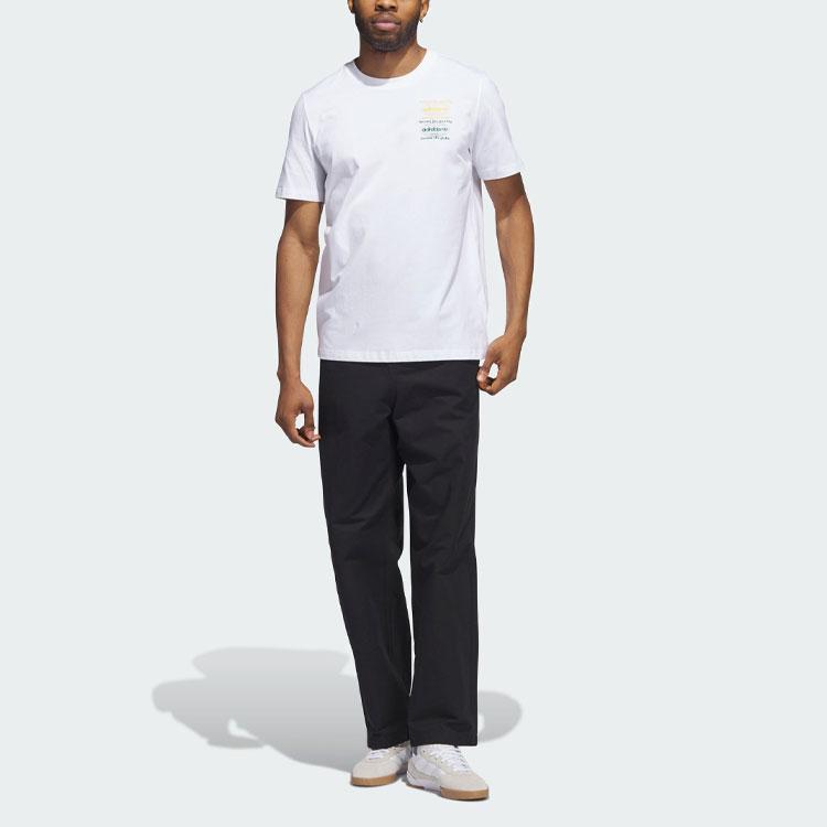 Adidas Originals Trefoil Quality Tee Logo Print Short Sleeve Sports T-Shirt Men Tops White IJ0980