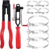 10pcs CV Boot Clamps Pliers Kit, Ear Boot Tie Pliers,Stainless Steel Universal Adjustable AXLE CV Joint Boot Crimp Clamp Kit,Hose Axle Plier CV Clamp