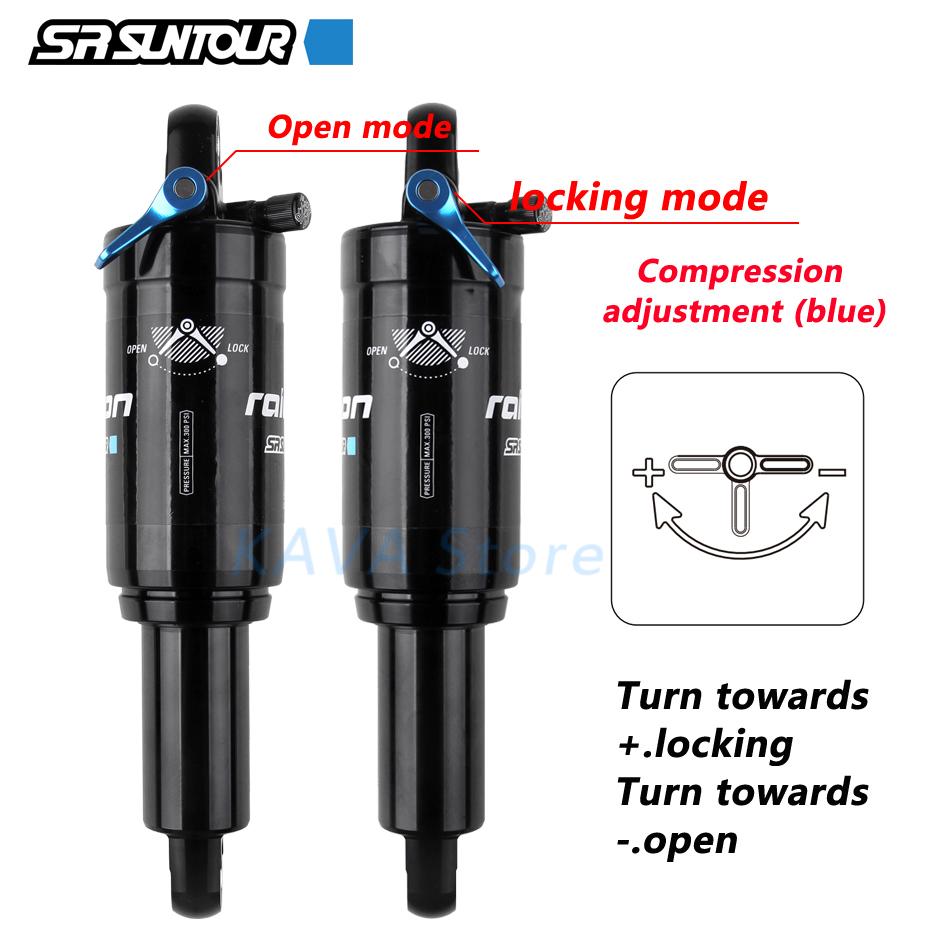 SR SUNTOUR 165mm Shocks baicycle 165/190/200mm Rebound Pressure BMX Mountain Bike XC Air Suspension Absorber Lighter to DNM
