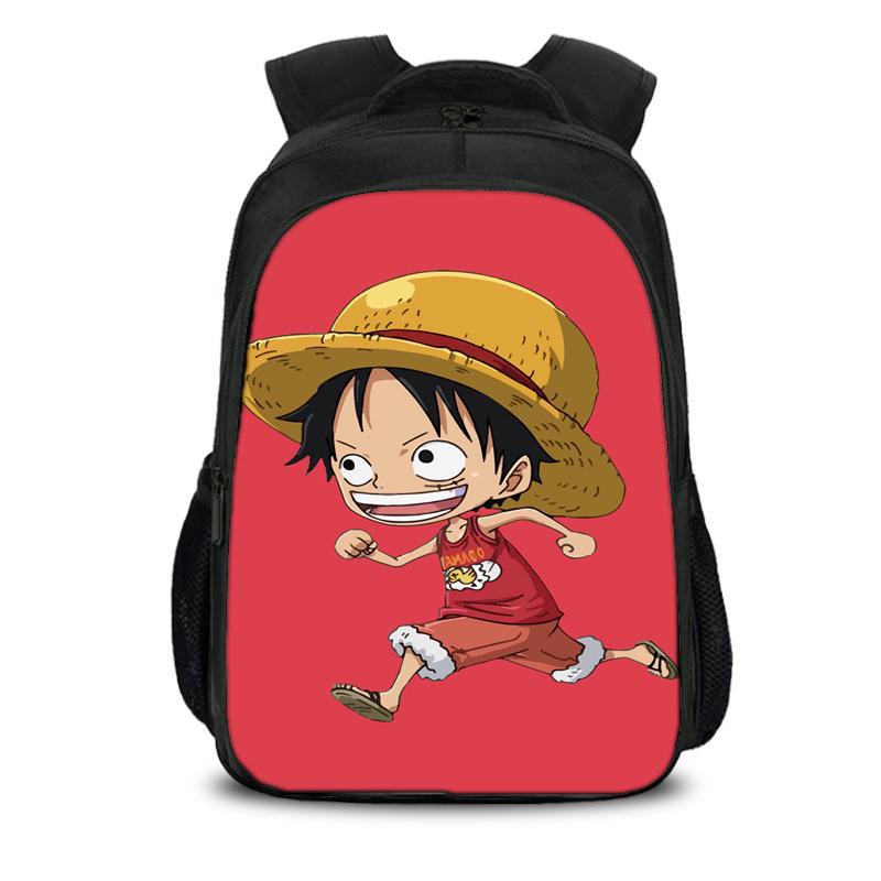 One Piece Monkey D. Luffy Double Layered Backpack School Bags Rucksack Rucksack Bookbag Travel Large Capacity Backpacks