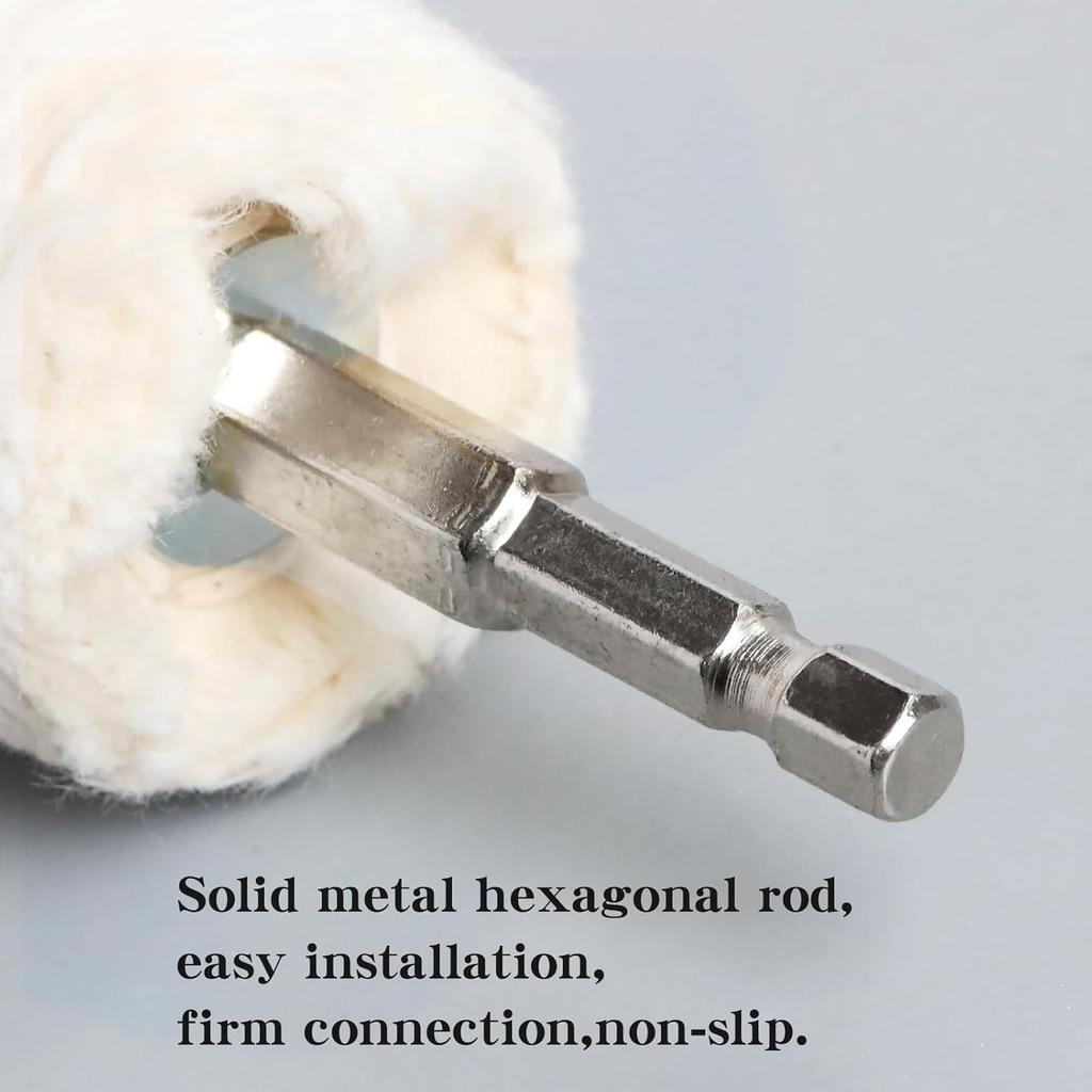 10Pcs Cotton Polishing Wheel Kit For Drill, Buffing Wheels For Aluminum Polish, Chrome,Stainless Steel,Metal,Car Detailing Drill Polishing Kit With