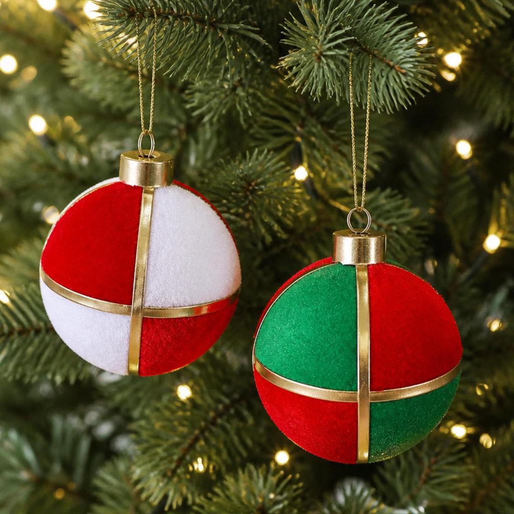 DIY Christmas Fabric Ball Ornaments - Wrapping Cloth Scene Decoration for Trees