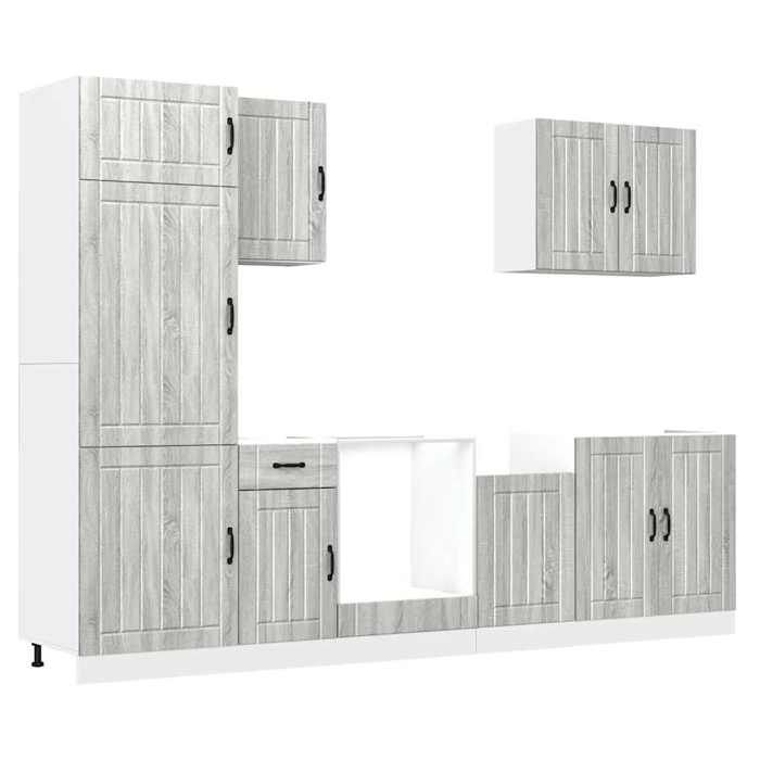 VidaXL Ensemble d'armoires de cuisine 7 pcs Kalmar bois d'ingénierie, ensemble d'armoire, étagère de rangement, placard, 3314777